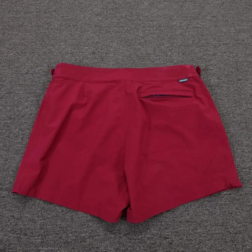 Bonobos Swim Trunks Shorts Mens Medium Red Solid 4 Inseam Mesh Lined Quick Dry